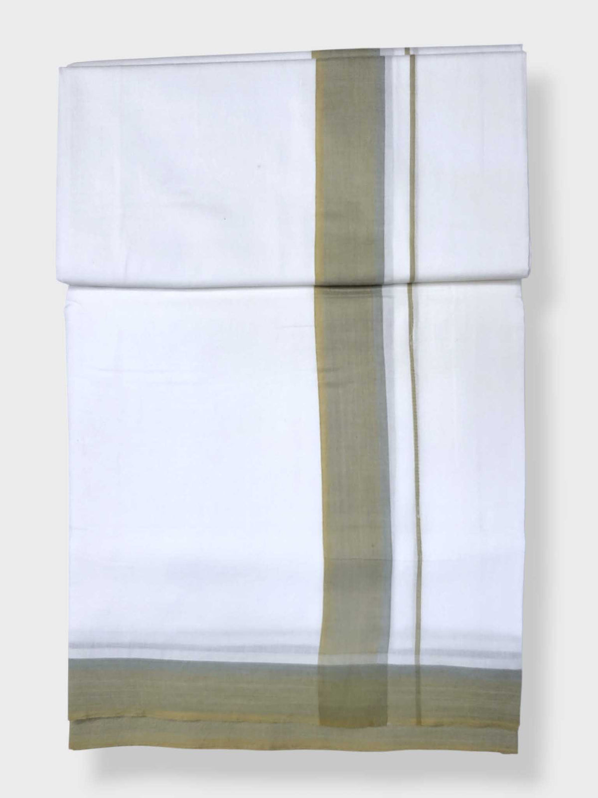 Pure White Cotton Men's Double Dhoti