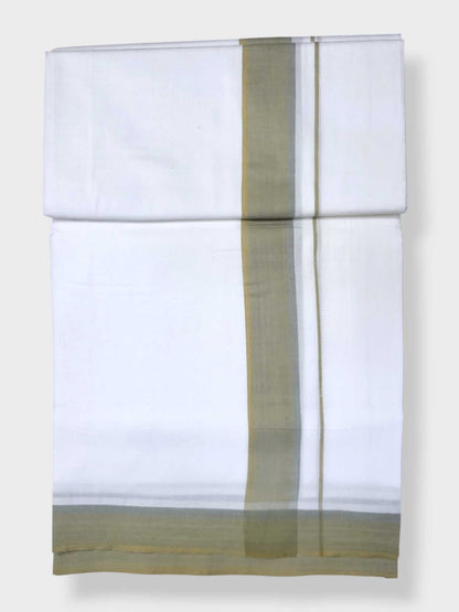 Pure White Cotton Men's Double Dhoti