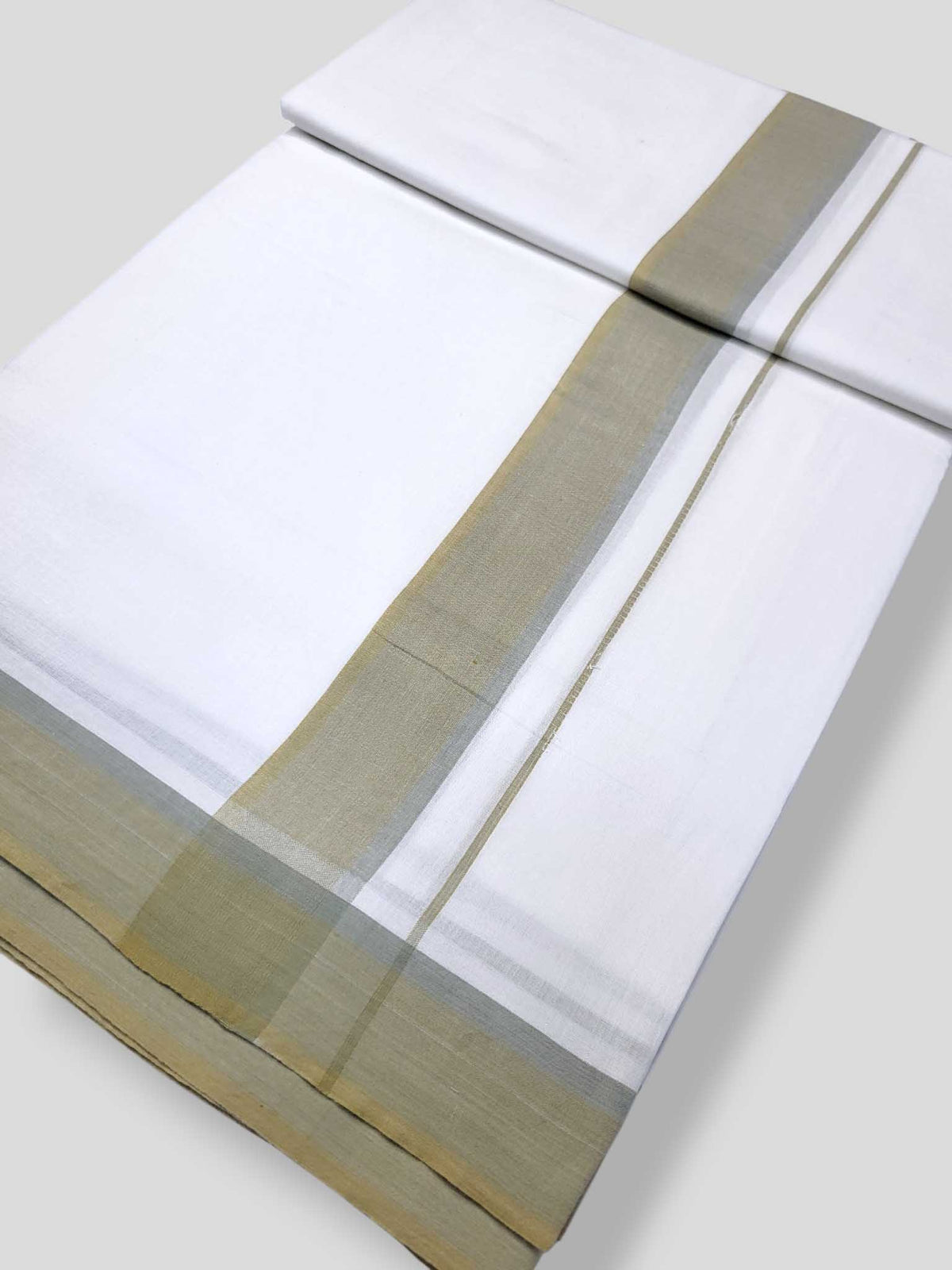 Pure White Cotton Men's Double Dhoti