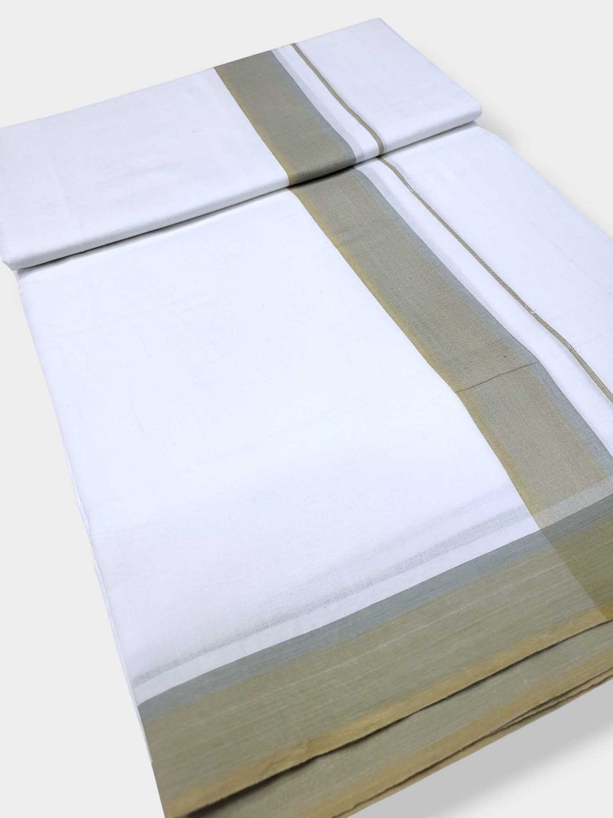 Pure White Cotton Men's Double Dhoti