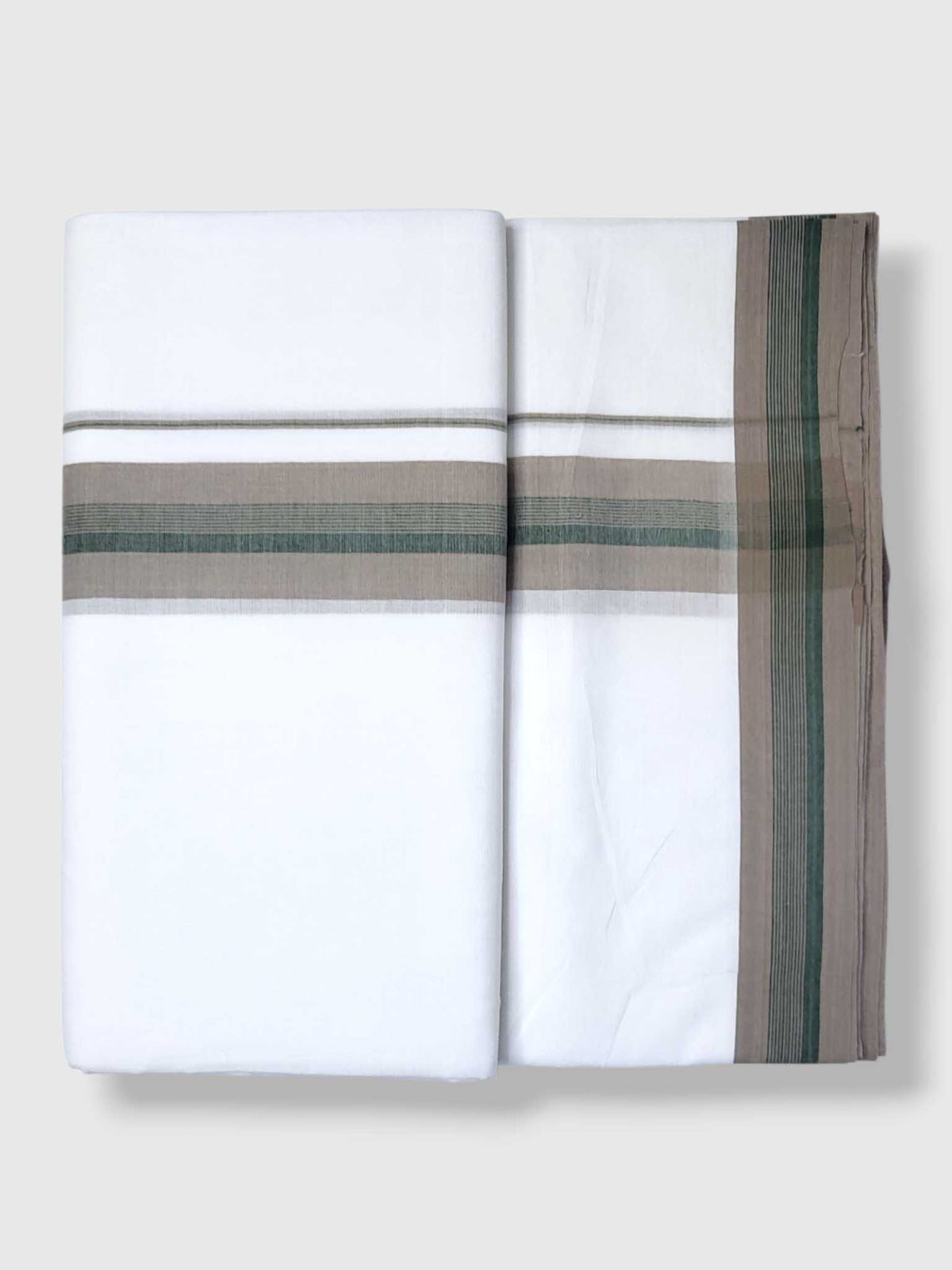 Pure White Cotton Men's Double Dhoti
