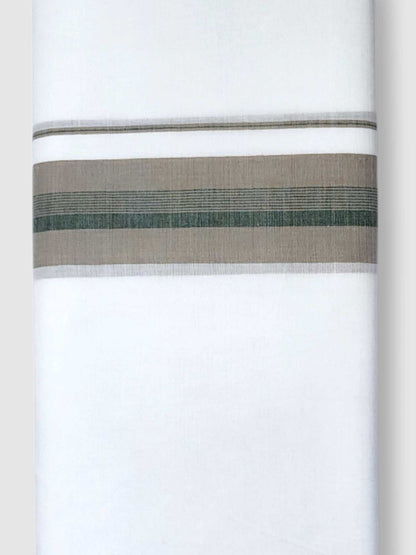 Pure White Cotton Men's Double Dhoti