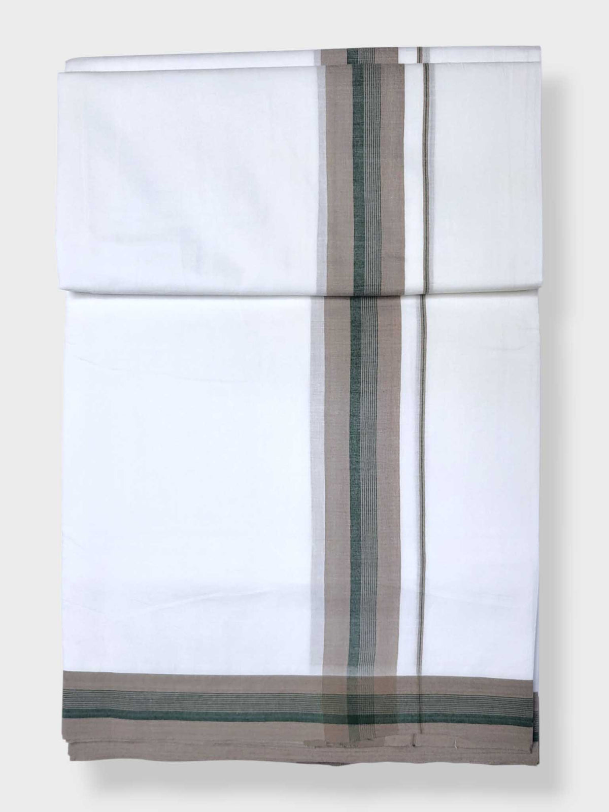 Pure White Cotton Men's Double Dhoti
