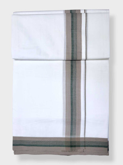 Pure White Cotton Men's Double Dhoti