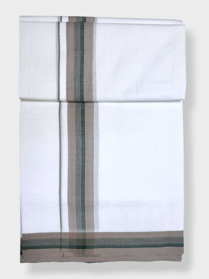 Pure White Cotton Men's Double Dhoti