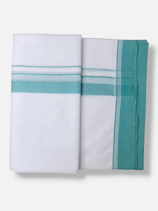 Pure White Cotton Men's Double Dhoti