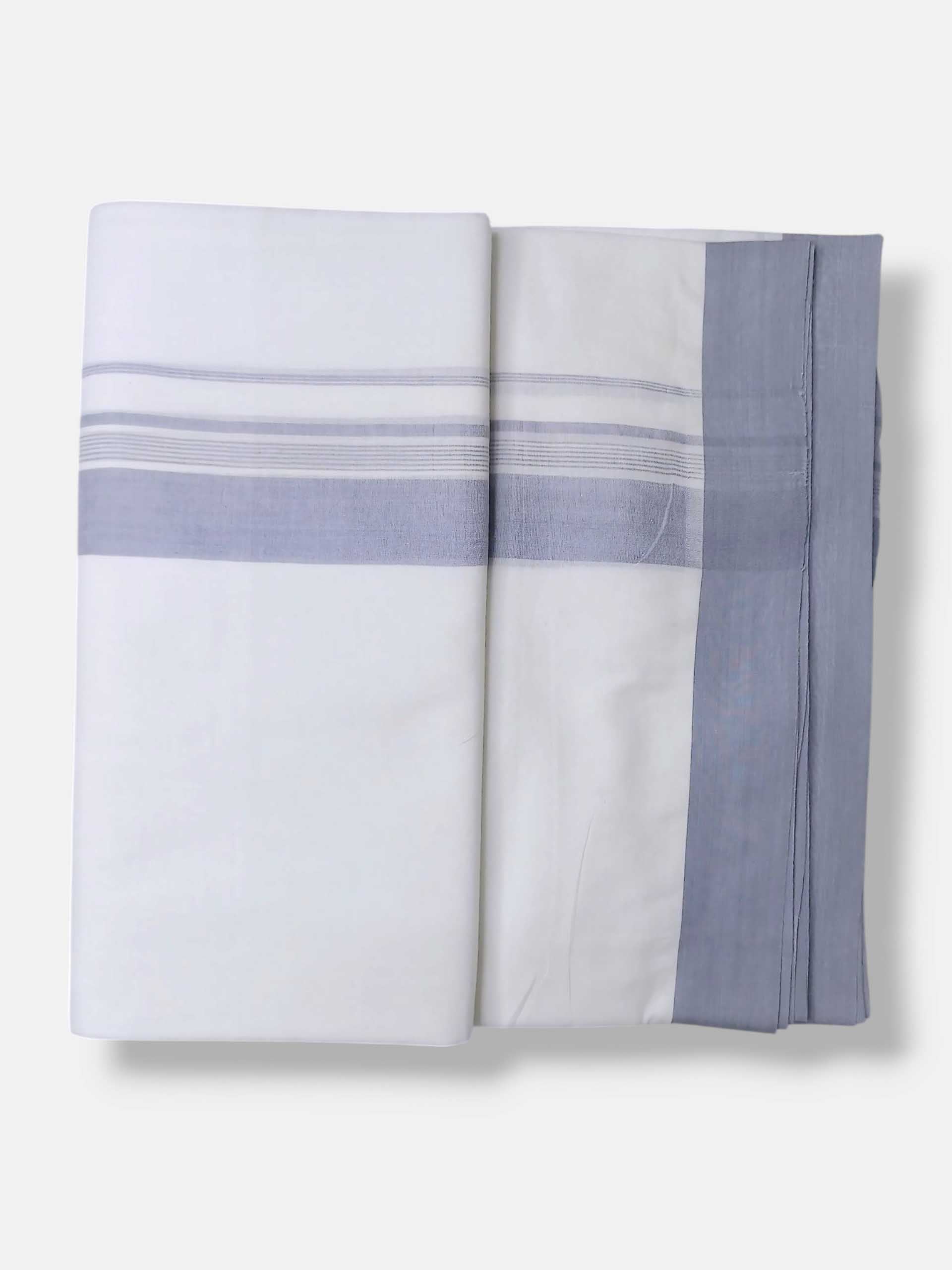 Pure White Cotton Men's Double Dhoti