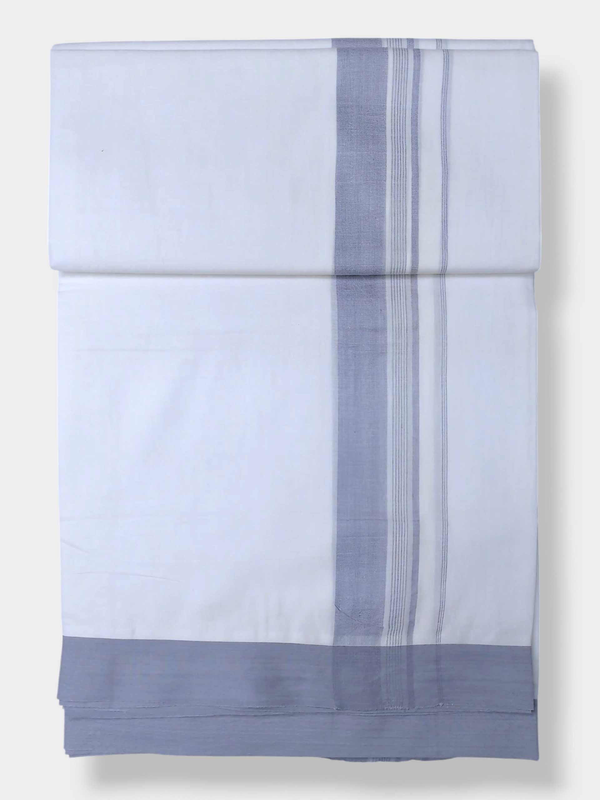 Pure White Cotton Men's Double Dhoti