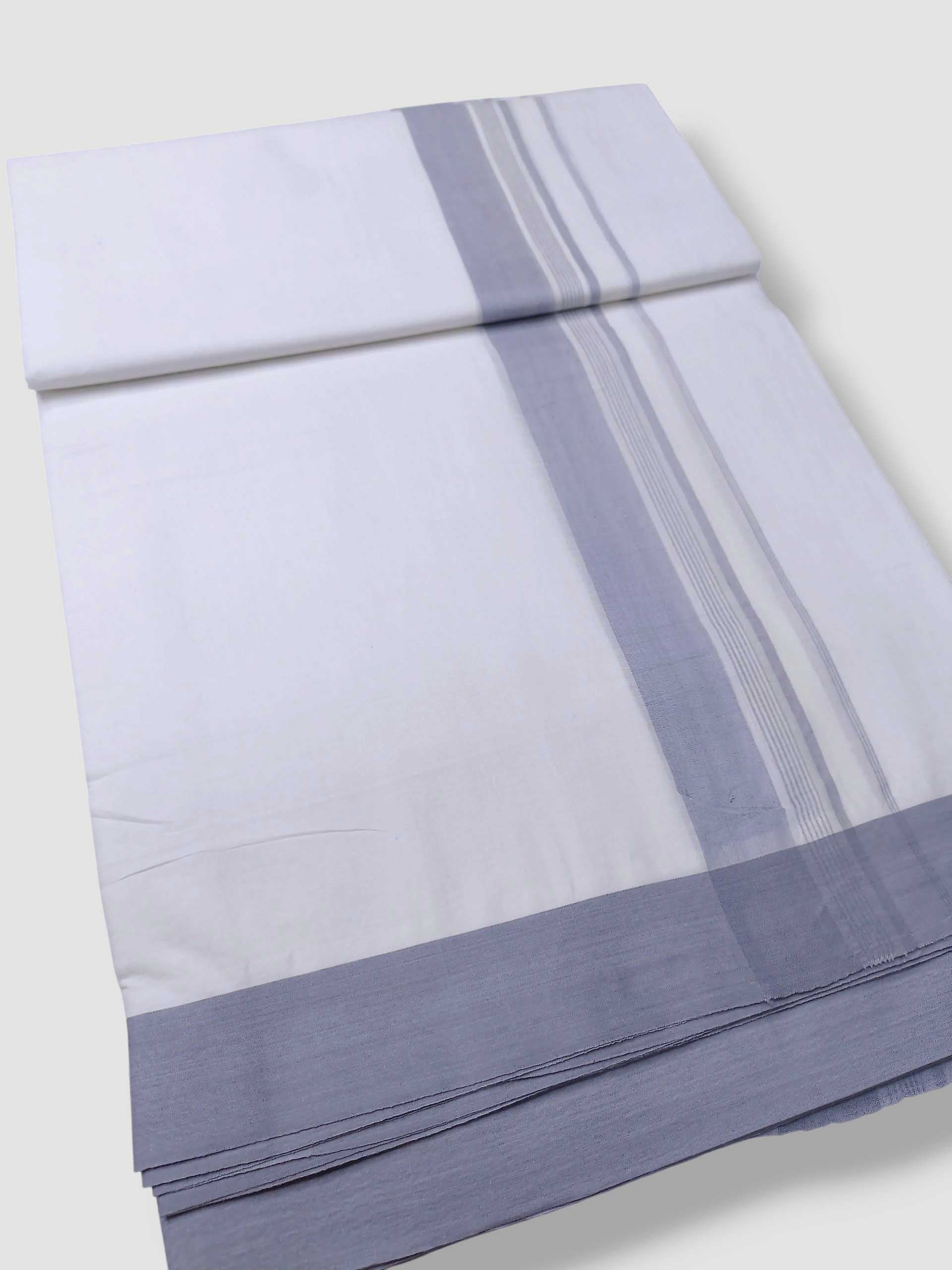 Pure White Cotton Men's Double Dhoti