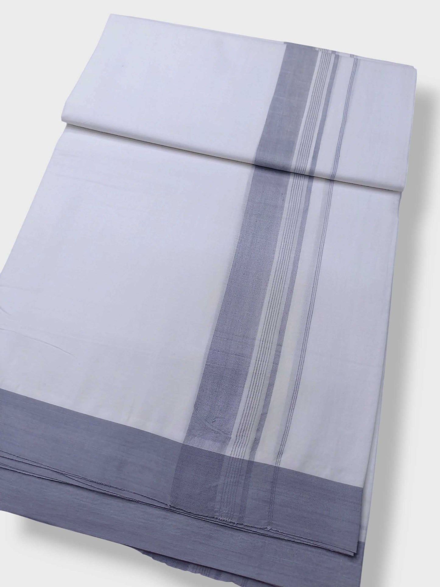 Pure White Cotton Men's Double Dhoti