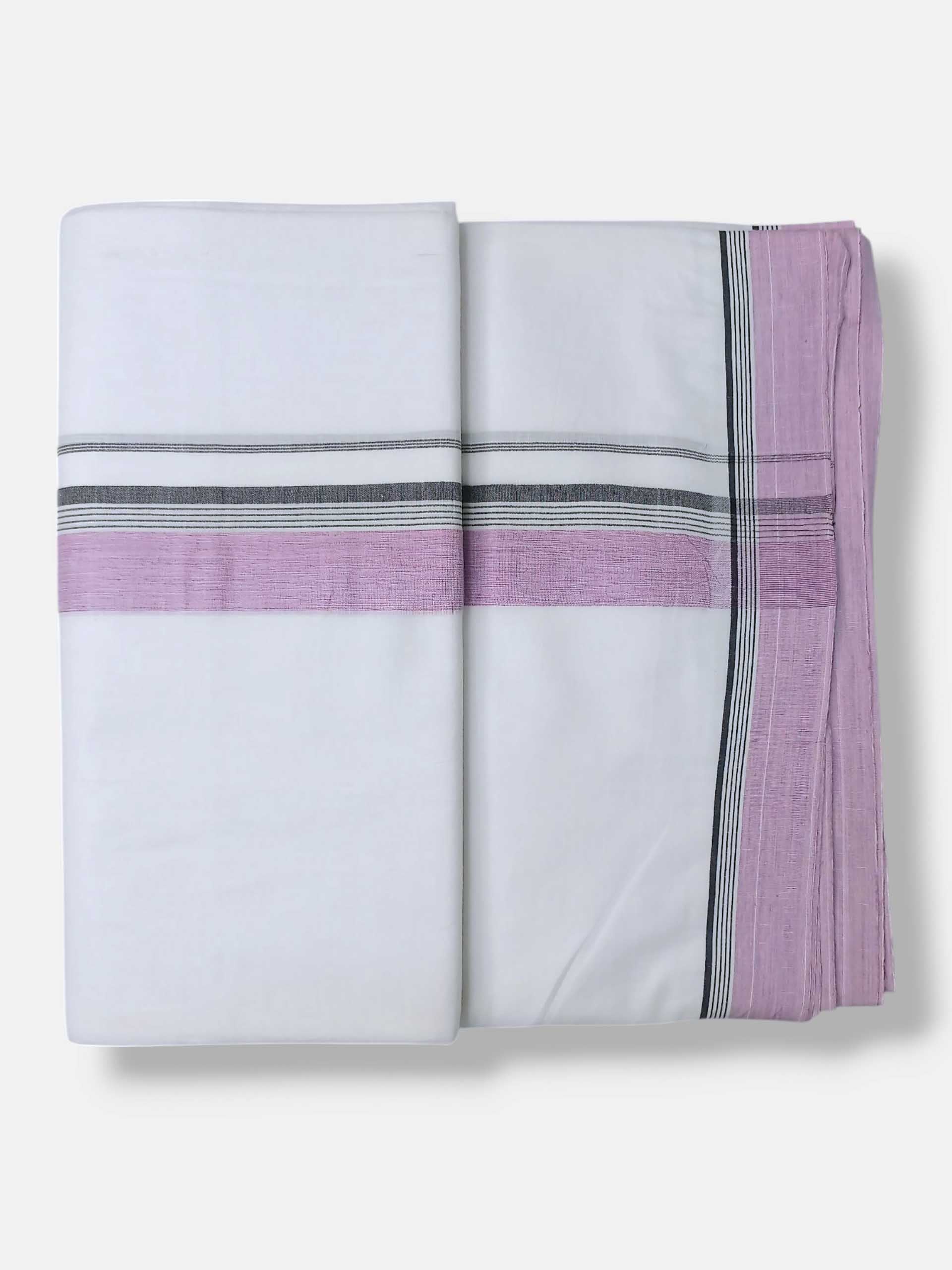 Pure White Cotton Men's Double Dhoti
