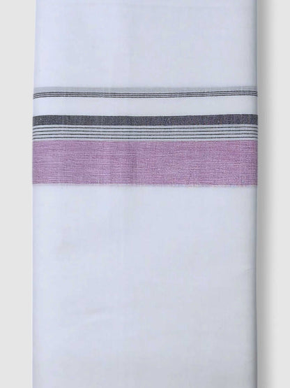 Pure White Cotton Men's Double Dhoti
