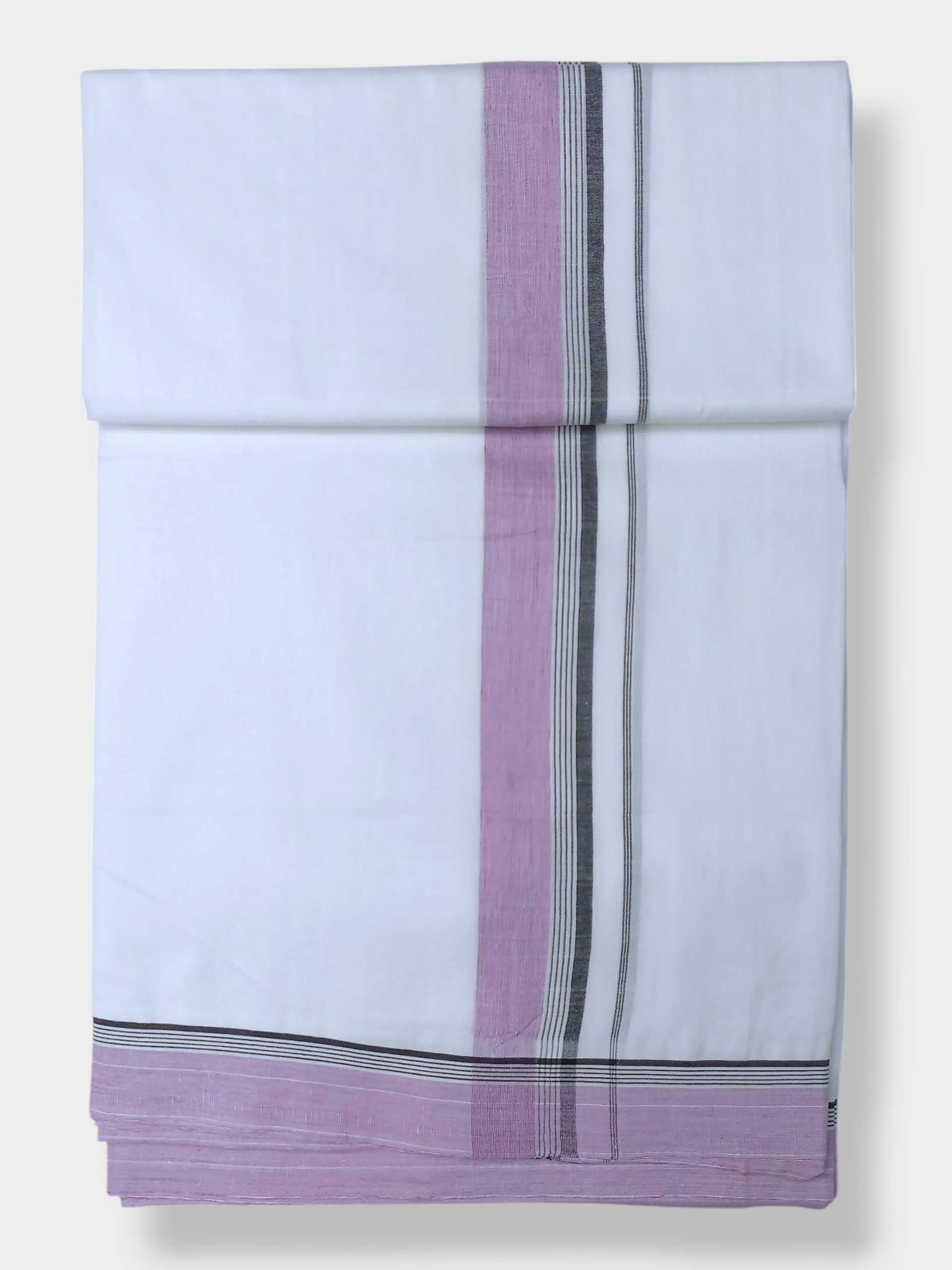 Pure White Cotton Men's Double Dhoti