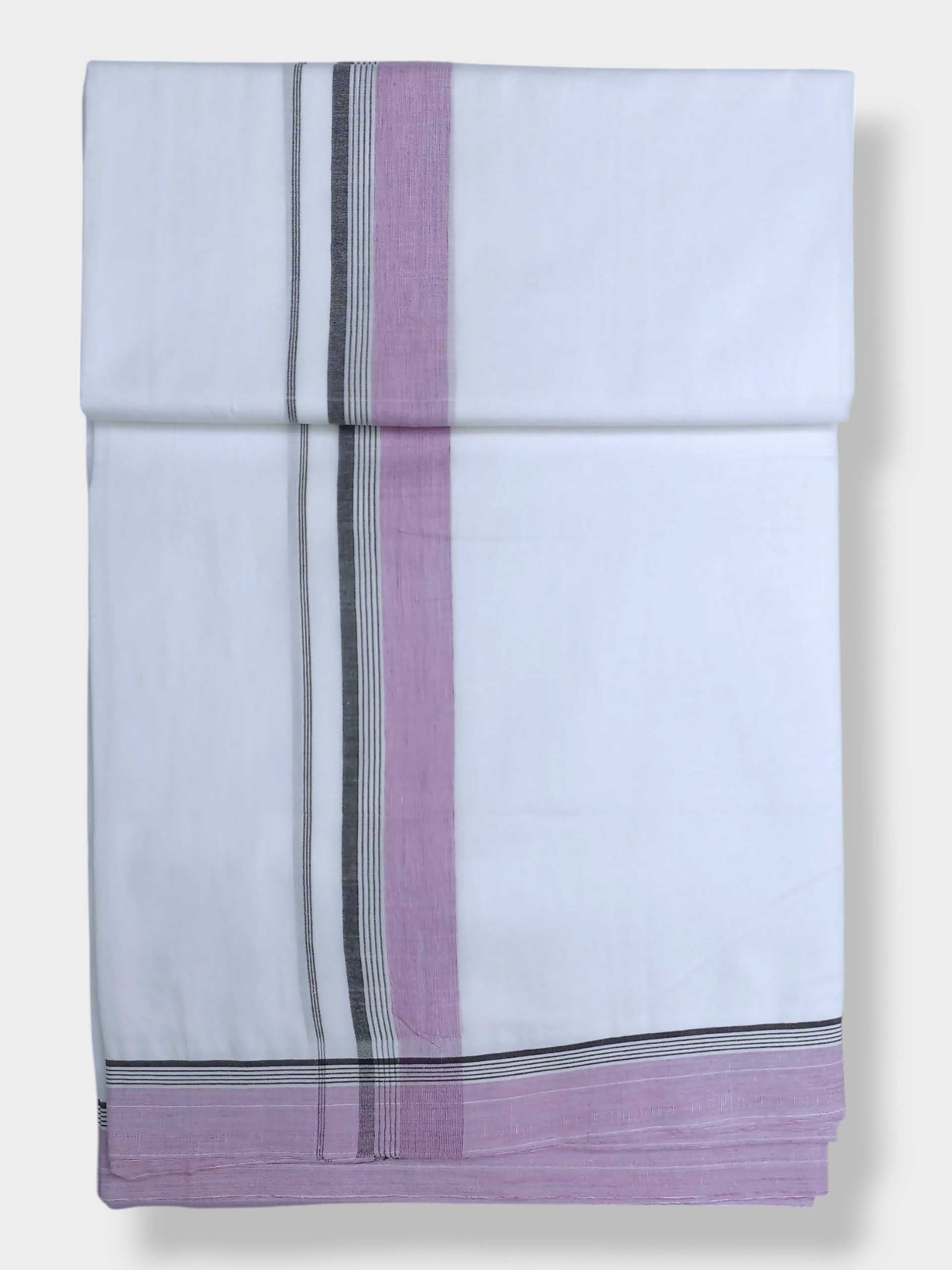 Pure White Cotton Men's Double Dhoti