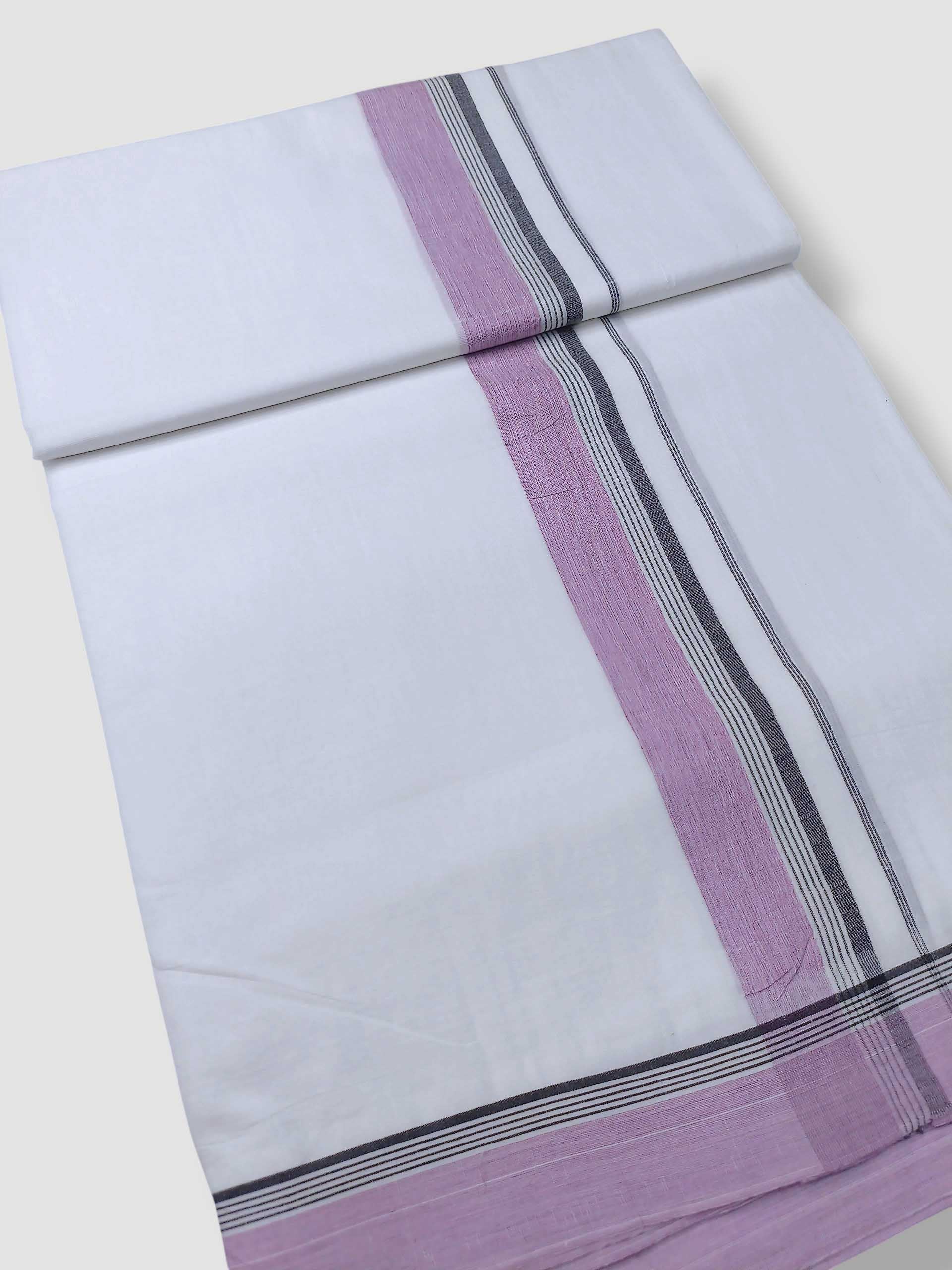 Pure White Cotton Men's Double Dhoti