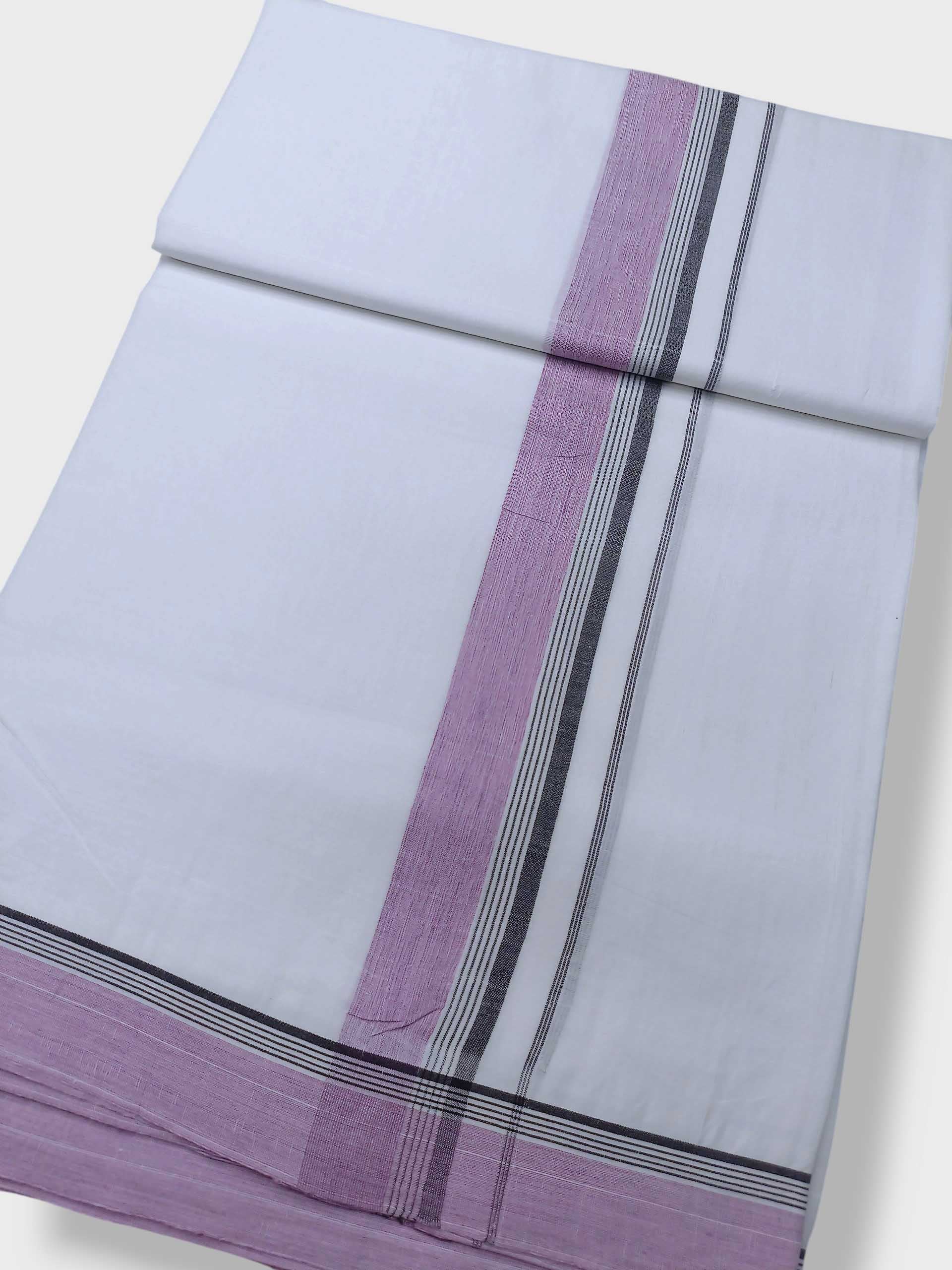 Pure White Cotton Men's Double Dhoti
