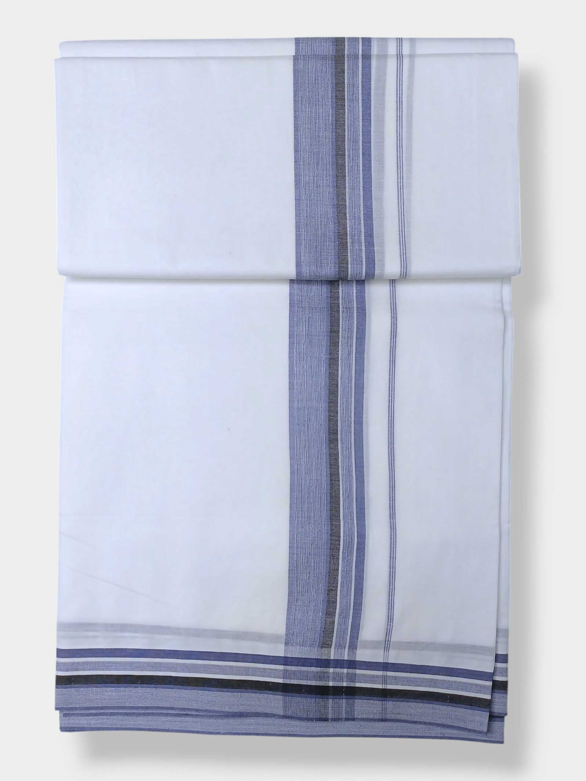 Pure White Cotton Men's Double Dhoti
