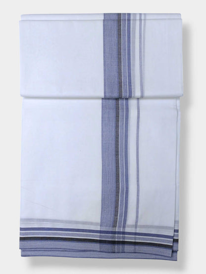 Pure White Cotton Men's Double Dhoti