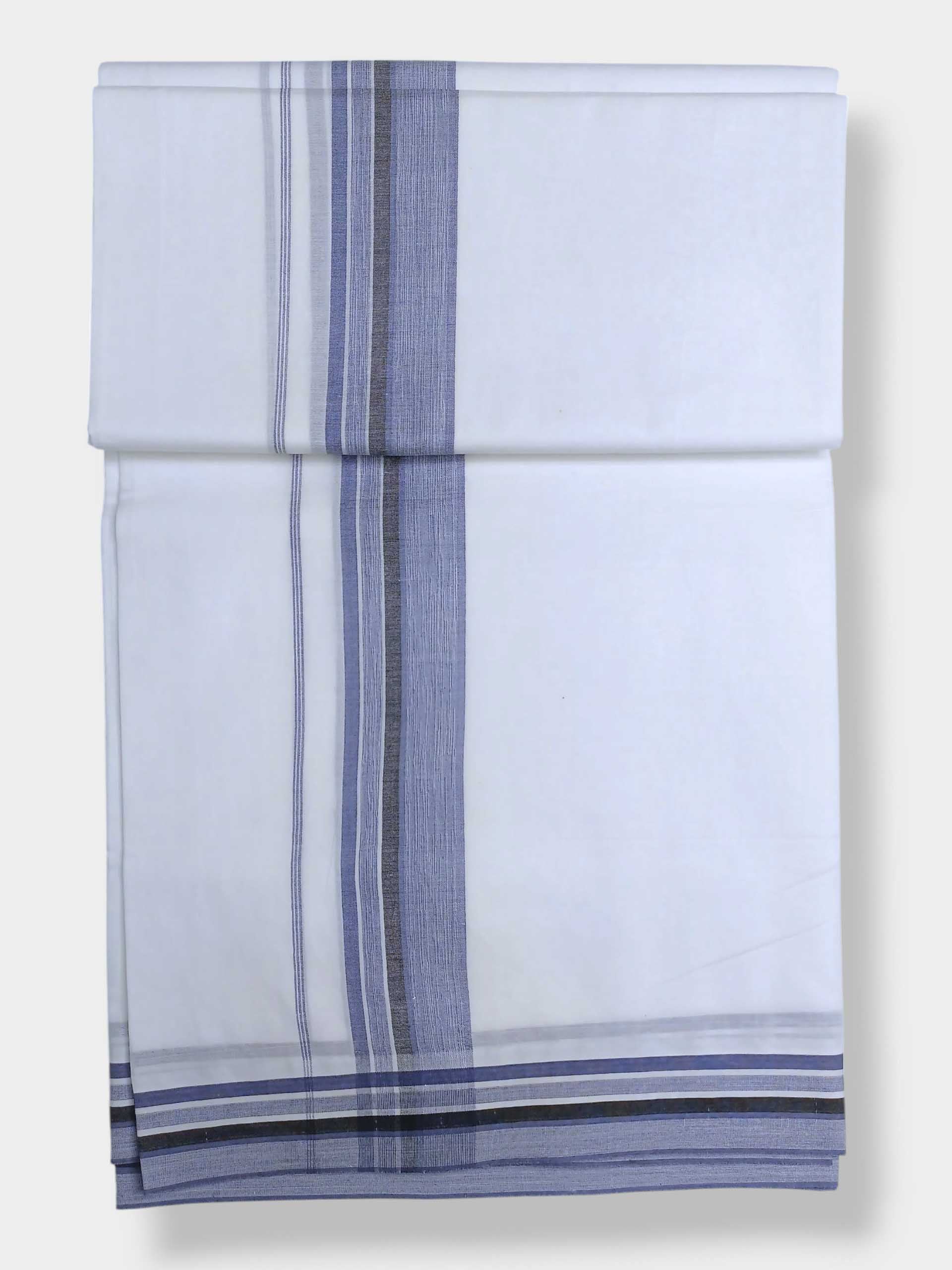Pure White Cotton Men's Double Dhoti