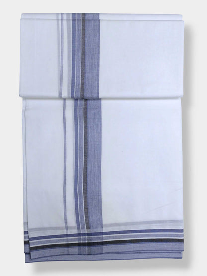 Pure White Cotton Men's Double Dhoti