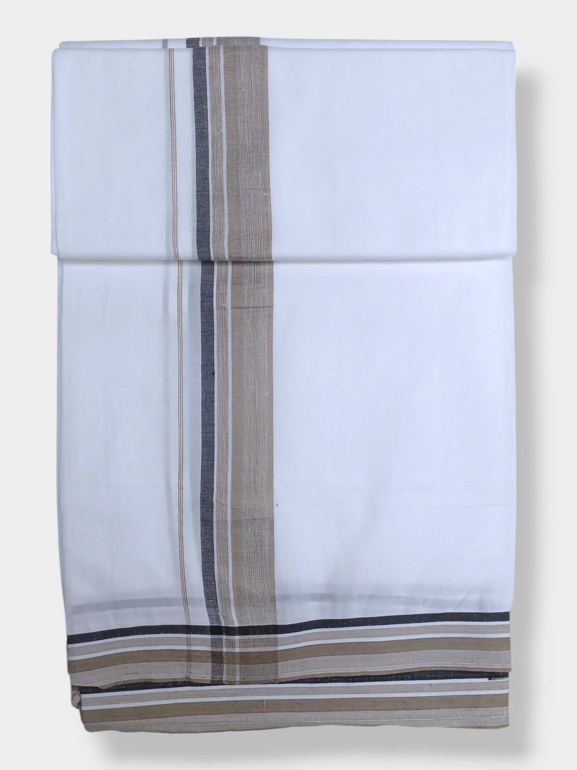 Pure White Cotton Men's Double Dhoti