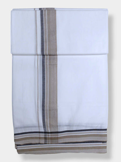 Pure White Cotton Men's Double Dhoti