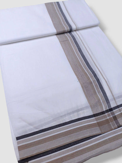 Pure White Cotton Men's Double Dhoti