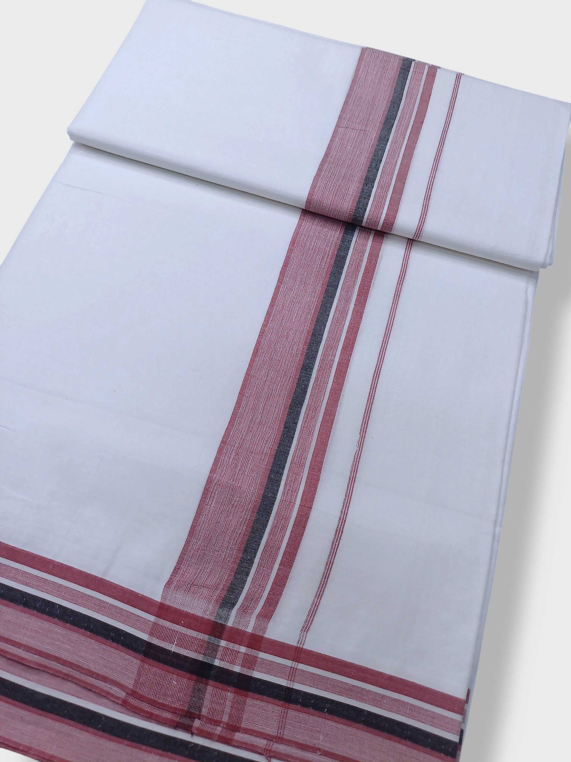 Pure White Cotton Men's Double Dhoti