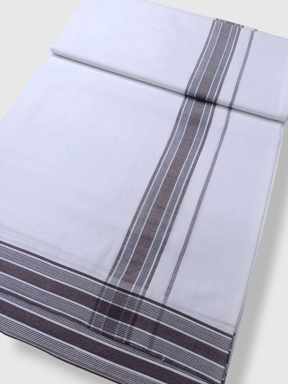 Pure White Cotton Men's Double Dhoti