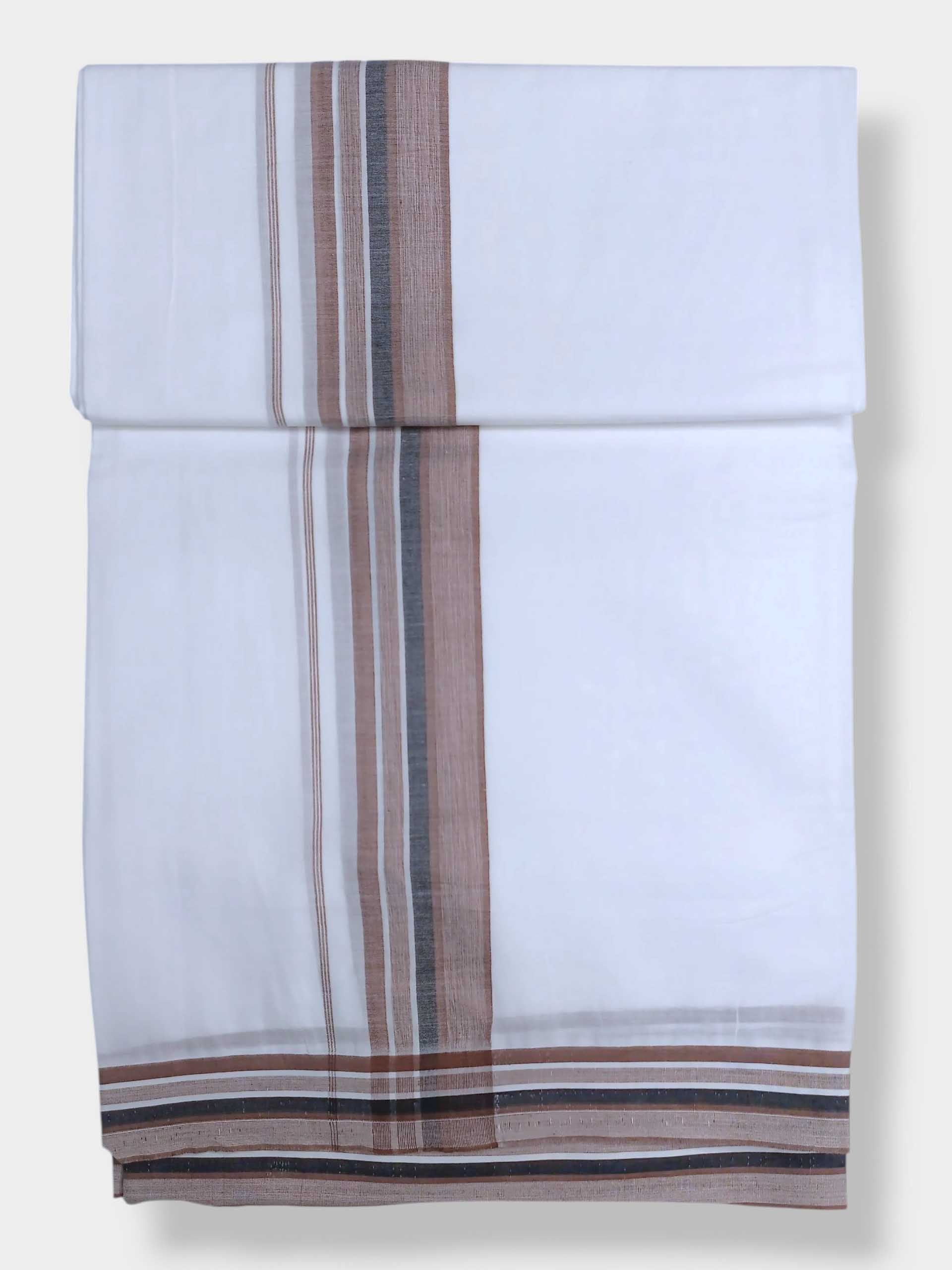 Pure White Cotton Men's Double Dhoti