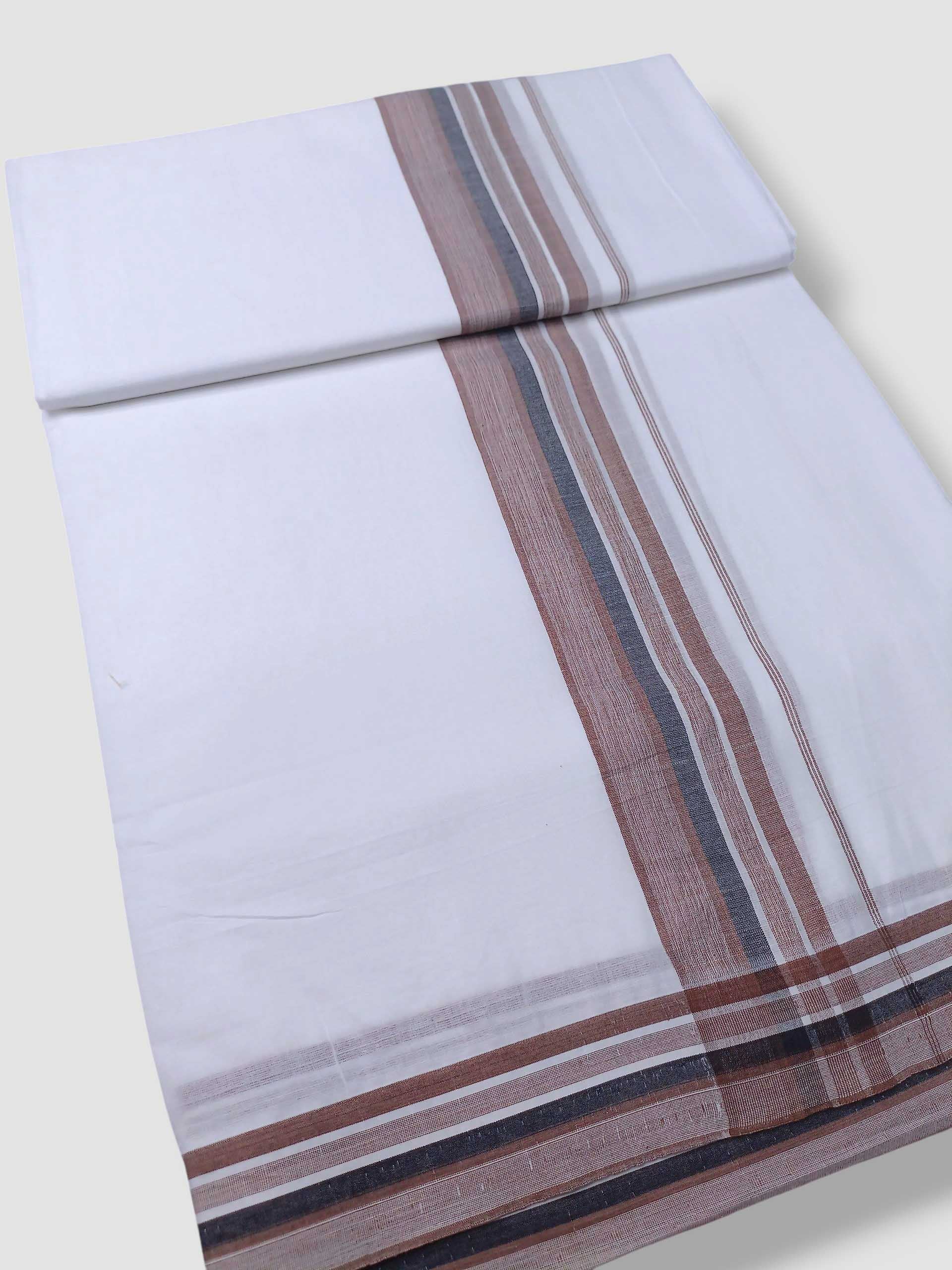 Pure White Cotton Men's Double Dhoti