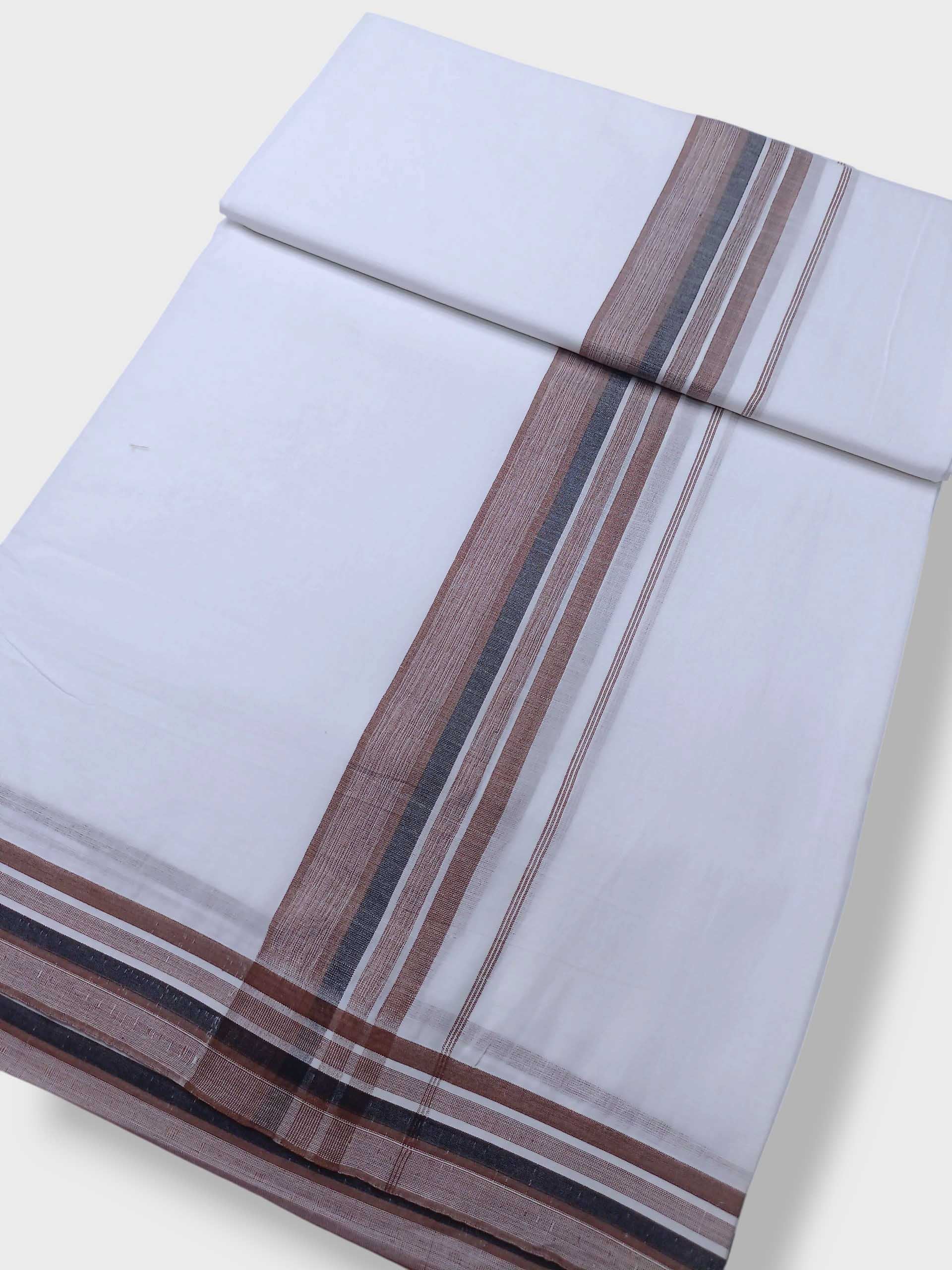 Pure White Cotton Men's Double Dhoti