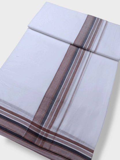 Pure White Cotton Men's Double Dhoti