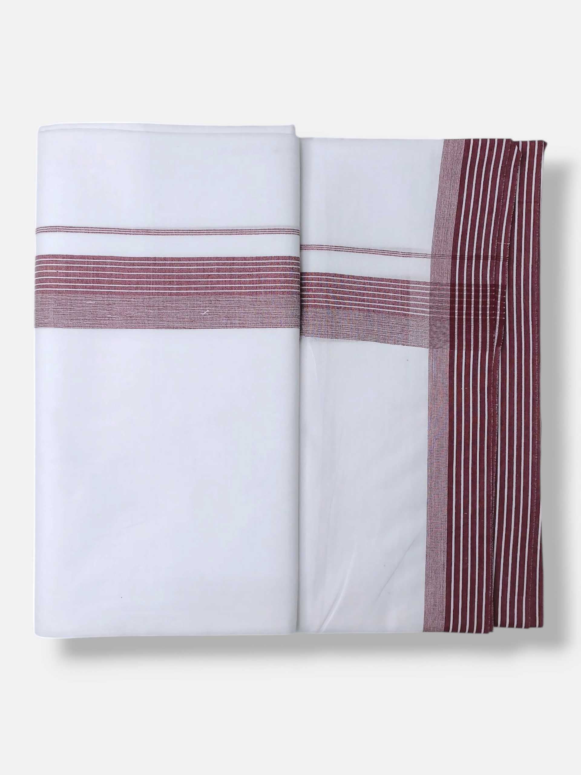 Pure White Cotton Men's Double Dhoti