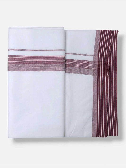 Pure White Cotton Men's Double Dhoti