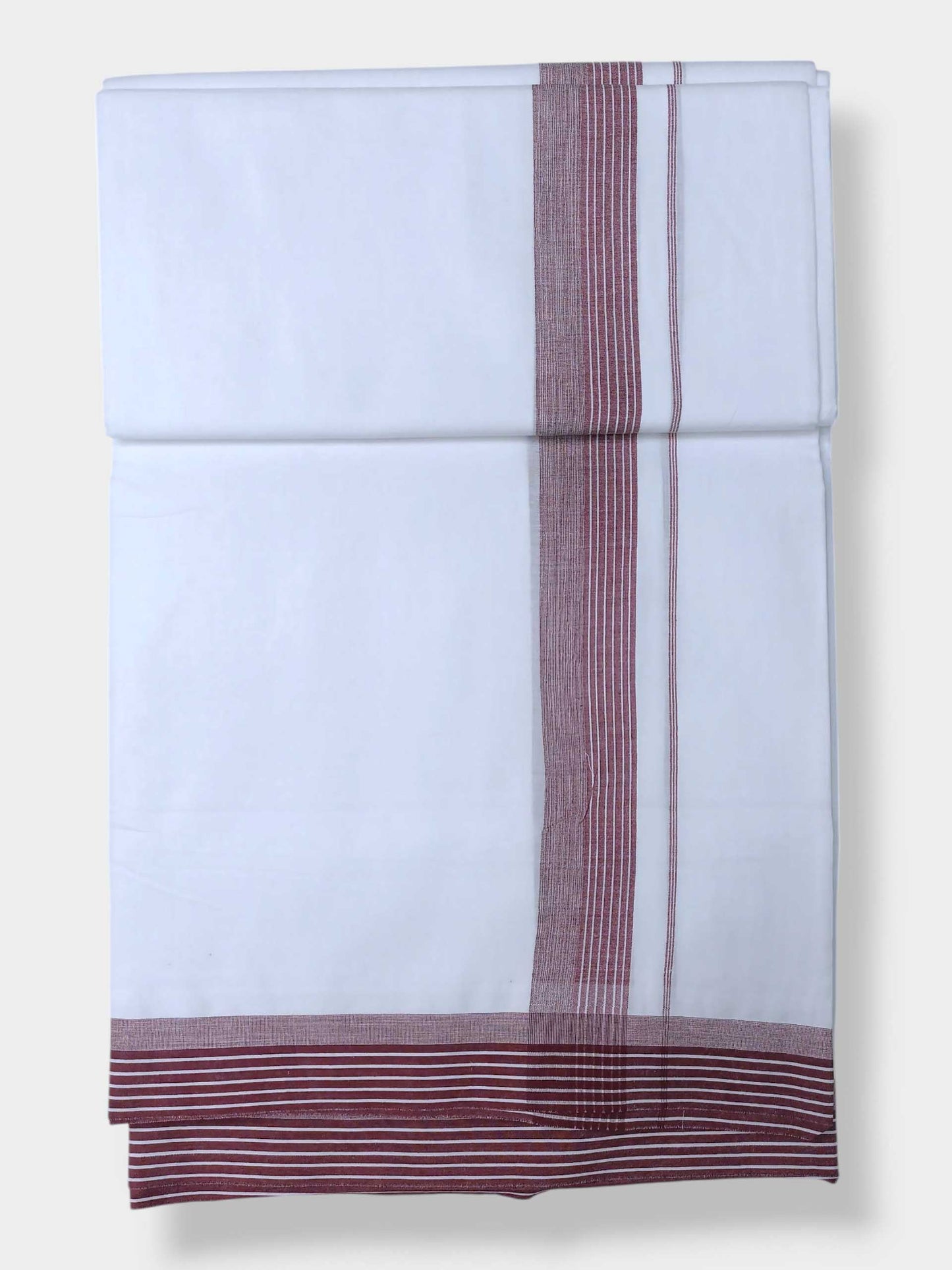 Pure White Cotton Men's Double Dhoti