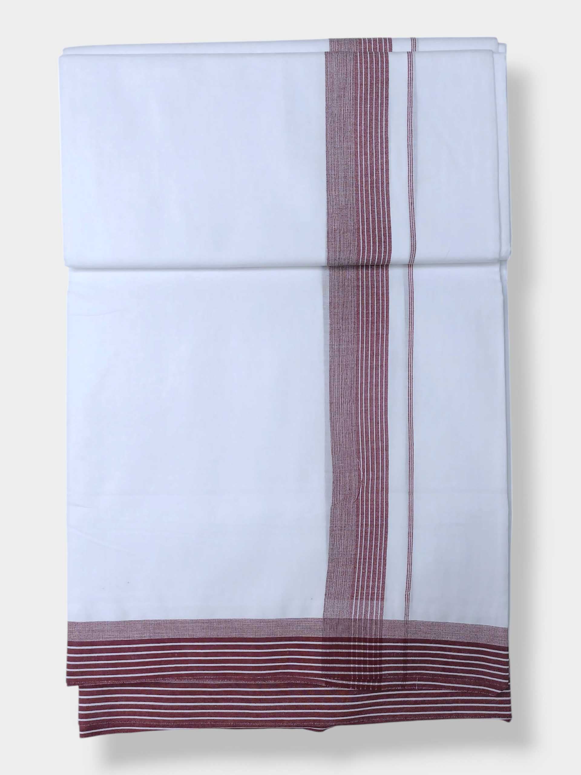 Pure White Cotton Men's Double Dhoti