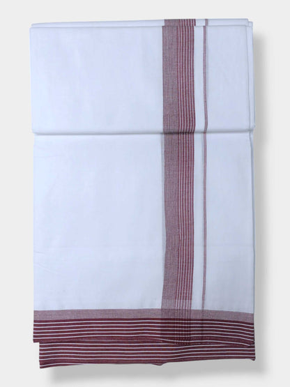 Pure White Cotton Men's Double Dhoti