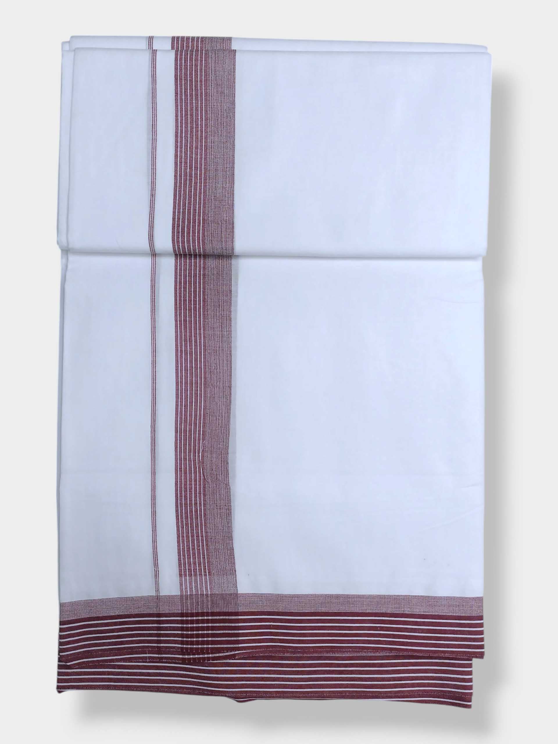 Pure White Cotton Men's Double Dhoti
