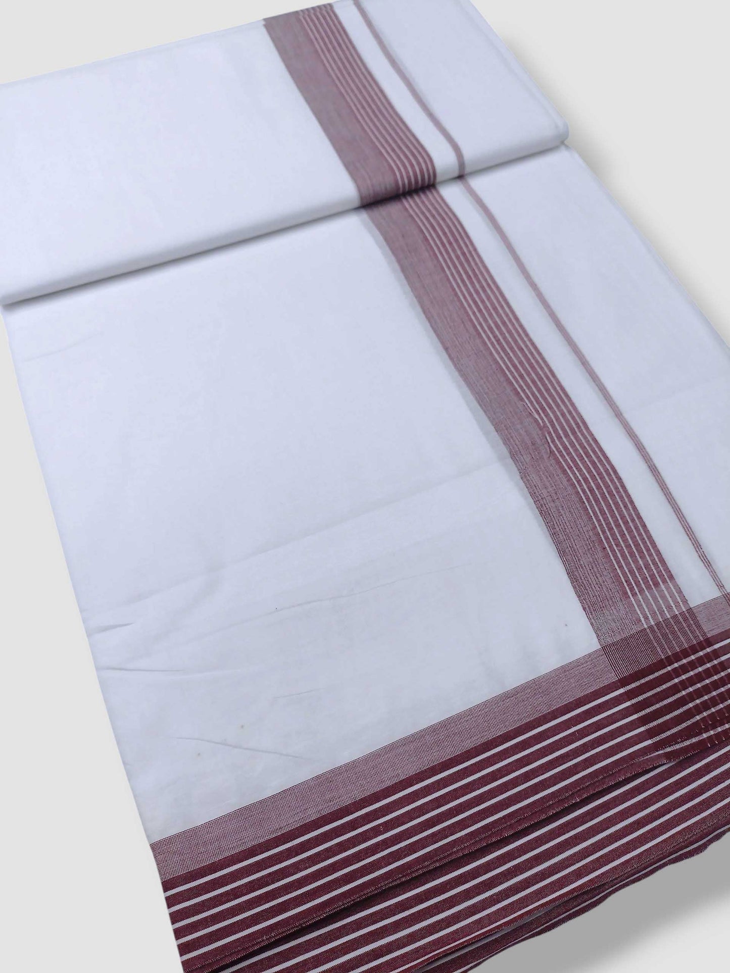 Pure White Cotton Men's Double Dhoti
