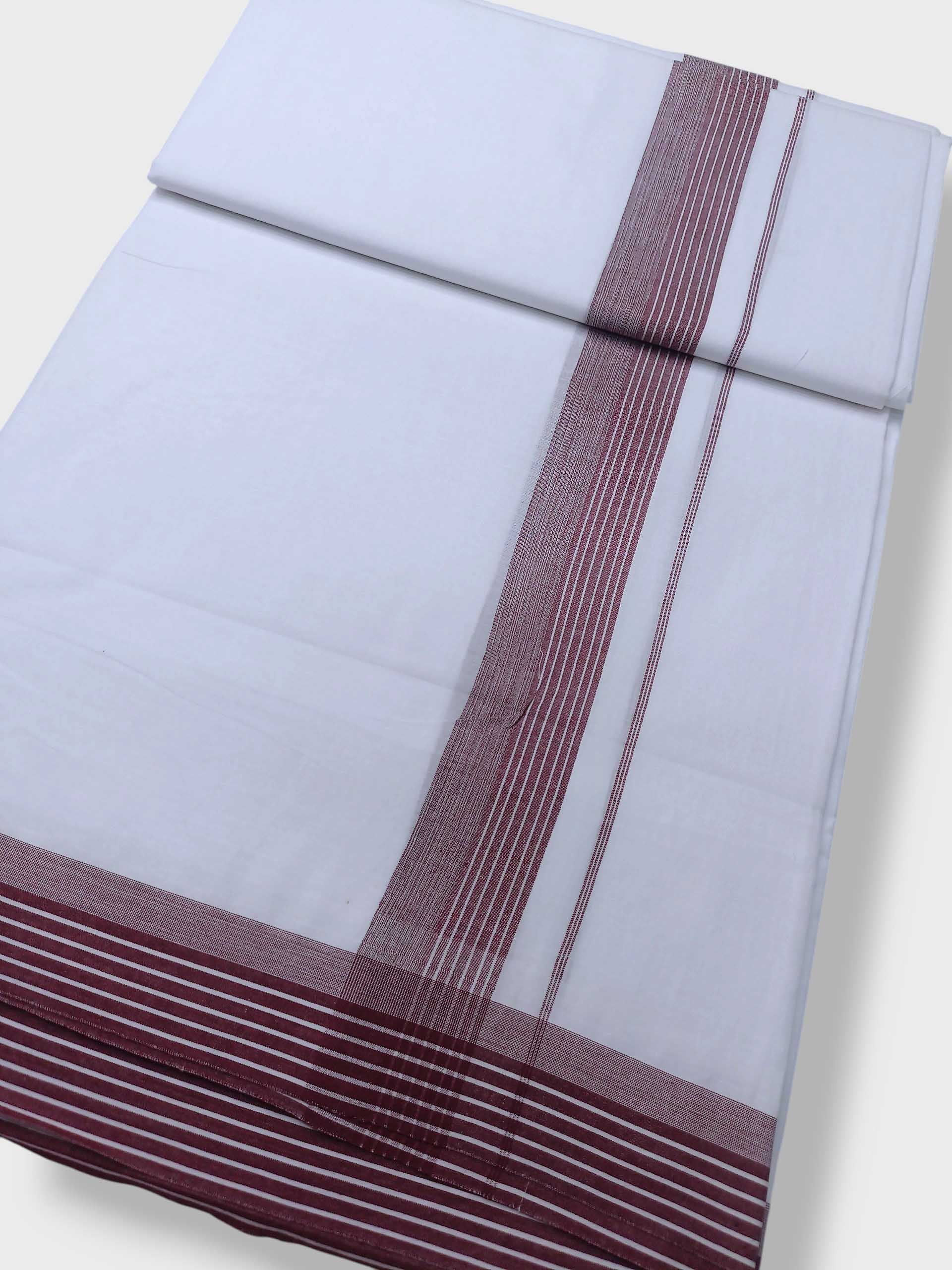 Pure White Cotton Men's Double Dhoti