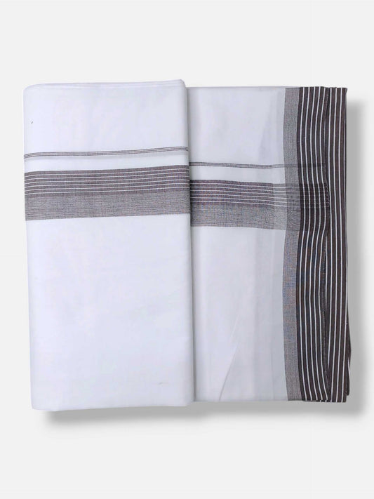 Pure White Cotton Men's Double Dhoti