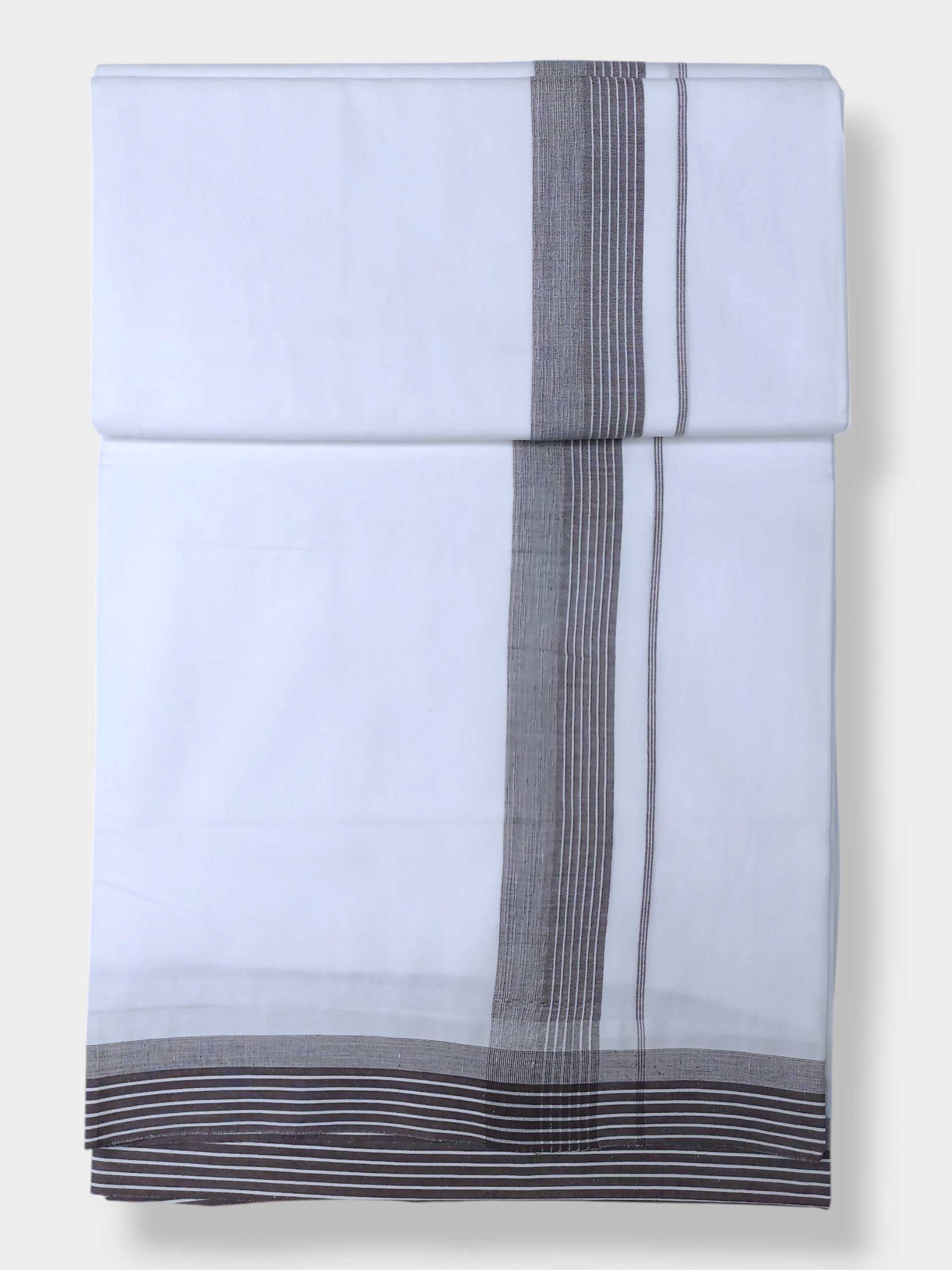 Pure White Cotton Men's Double Dhoti
