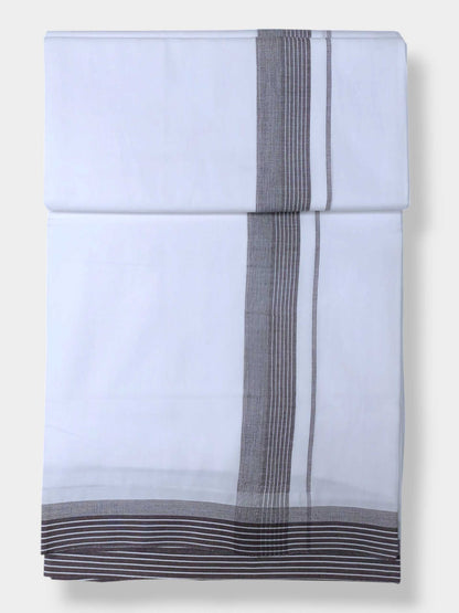 Pure White Cotton Men's Double Dhoti