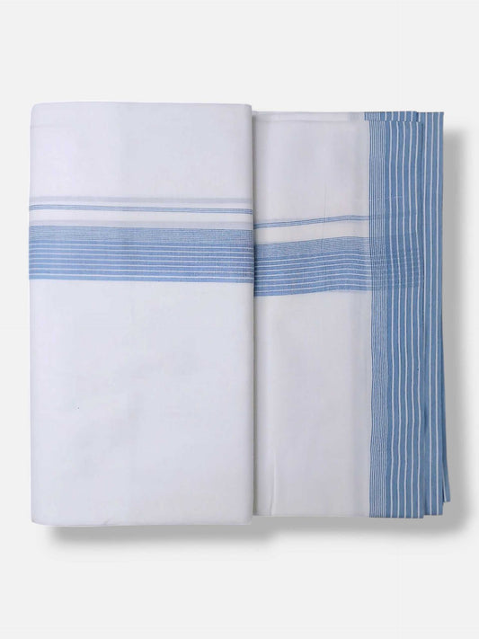 Pure White Cotton Men's Double Dhoti