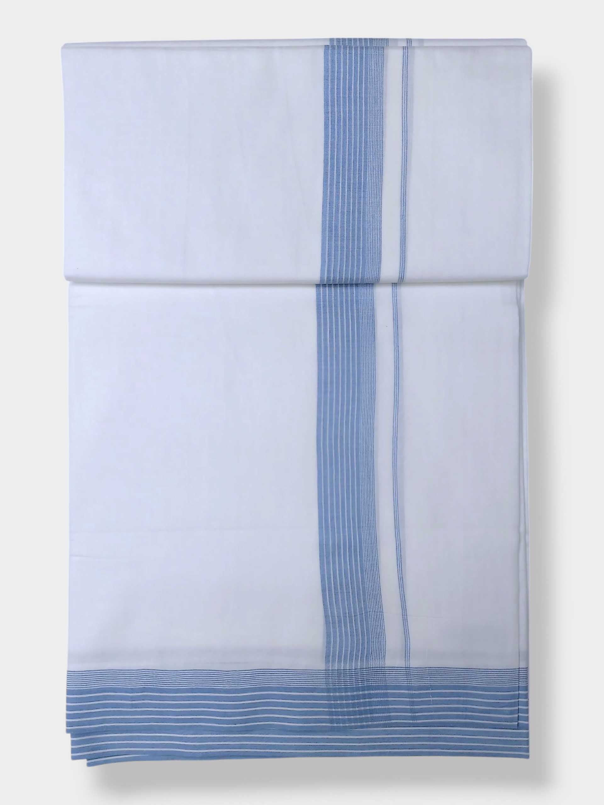 Pure White Cotton Men's Double Dhoti