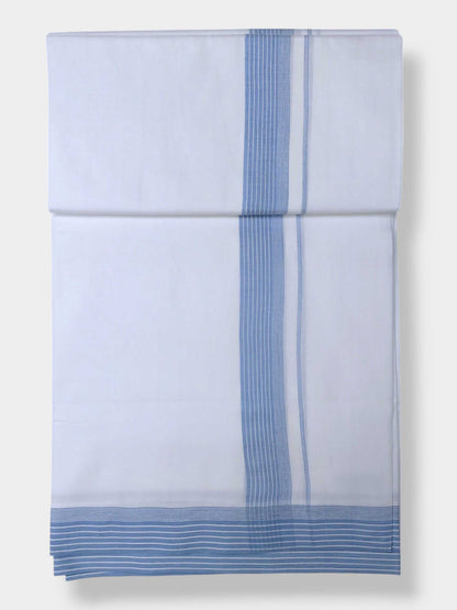 Pure White Cotton Men's Double Dhoti