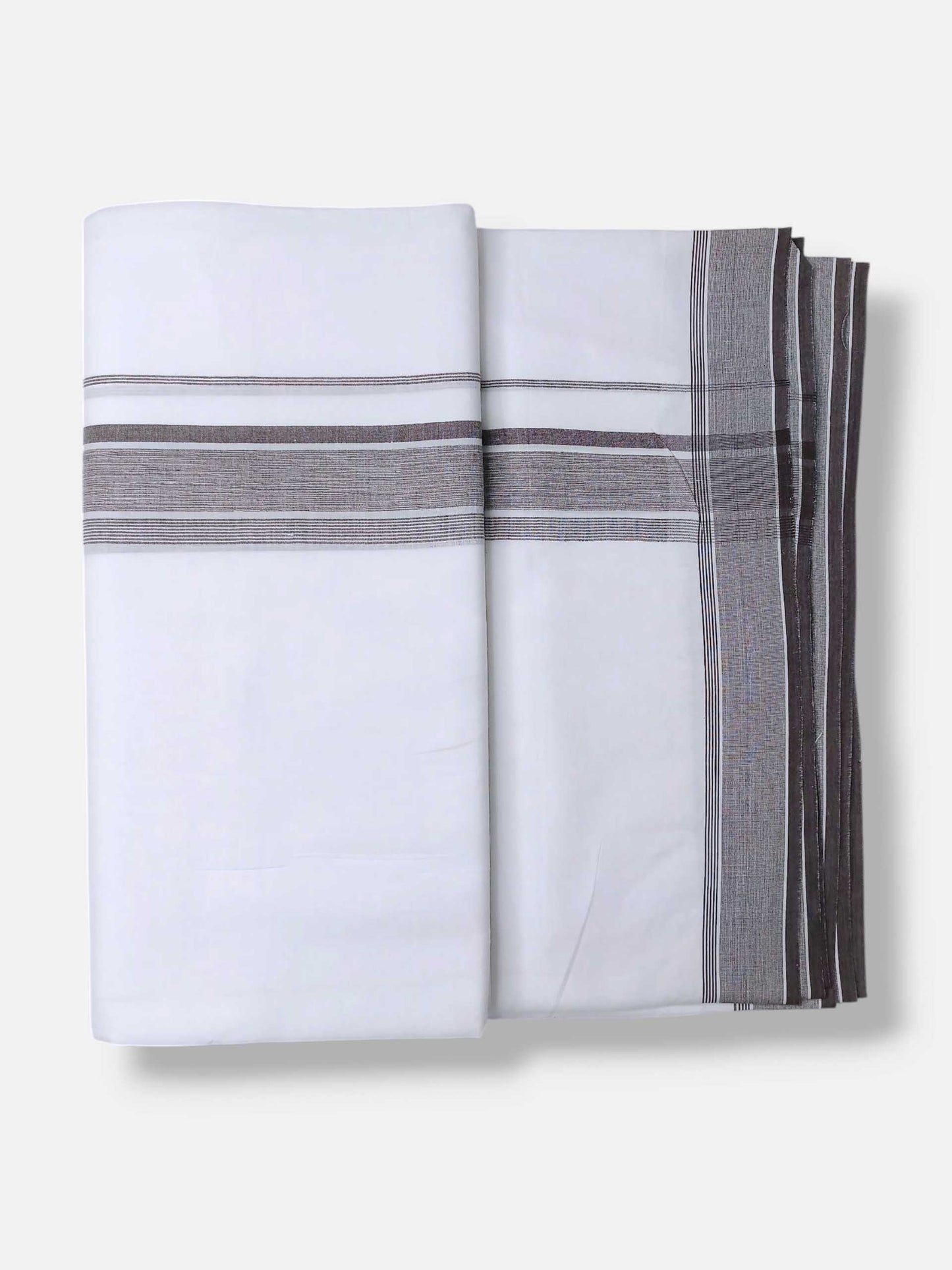 Pure White Cotton Men's Double Dhoti