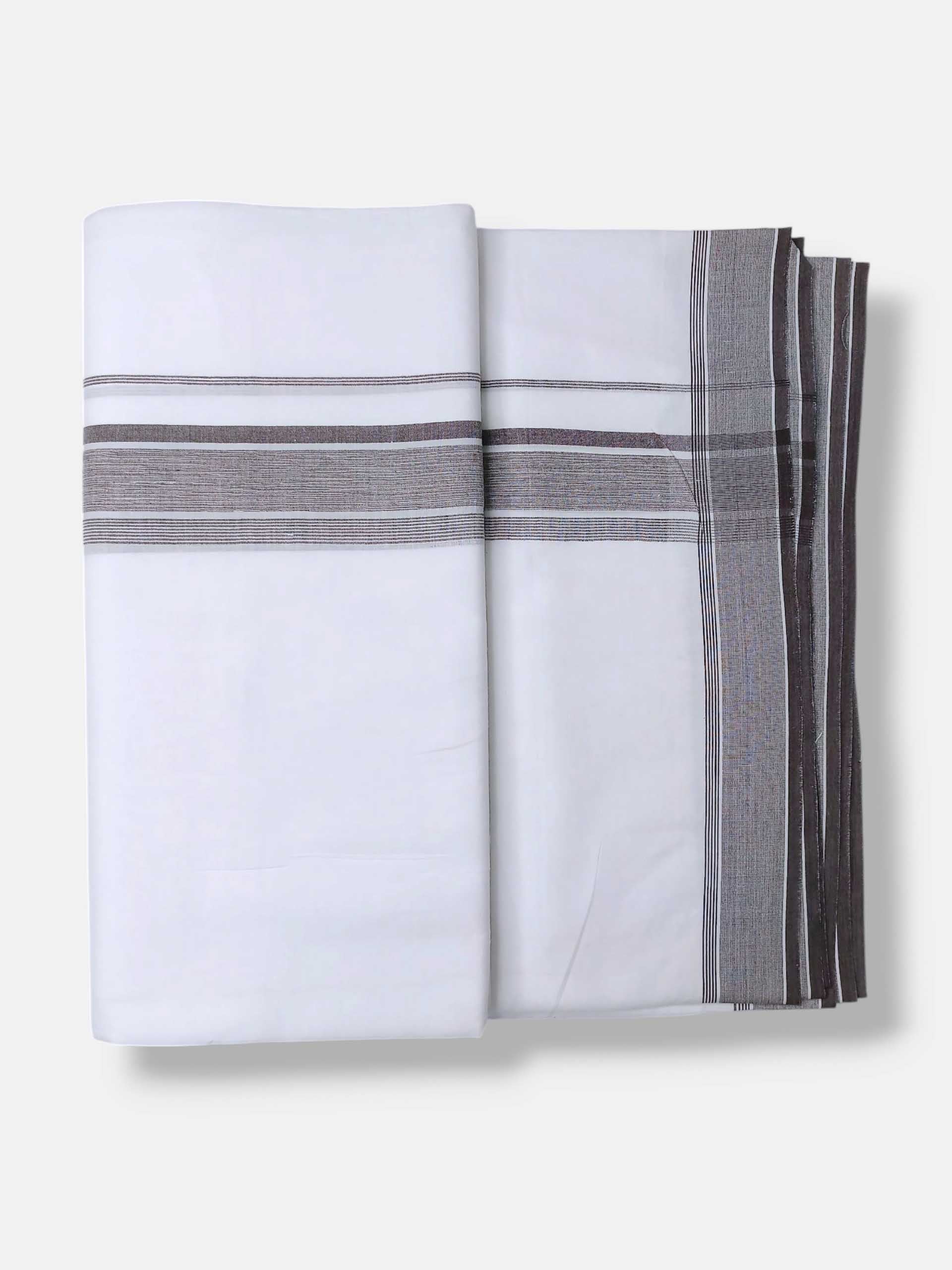 Pure White Cotton Men's Double Dhoti