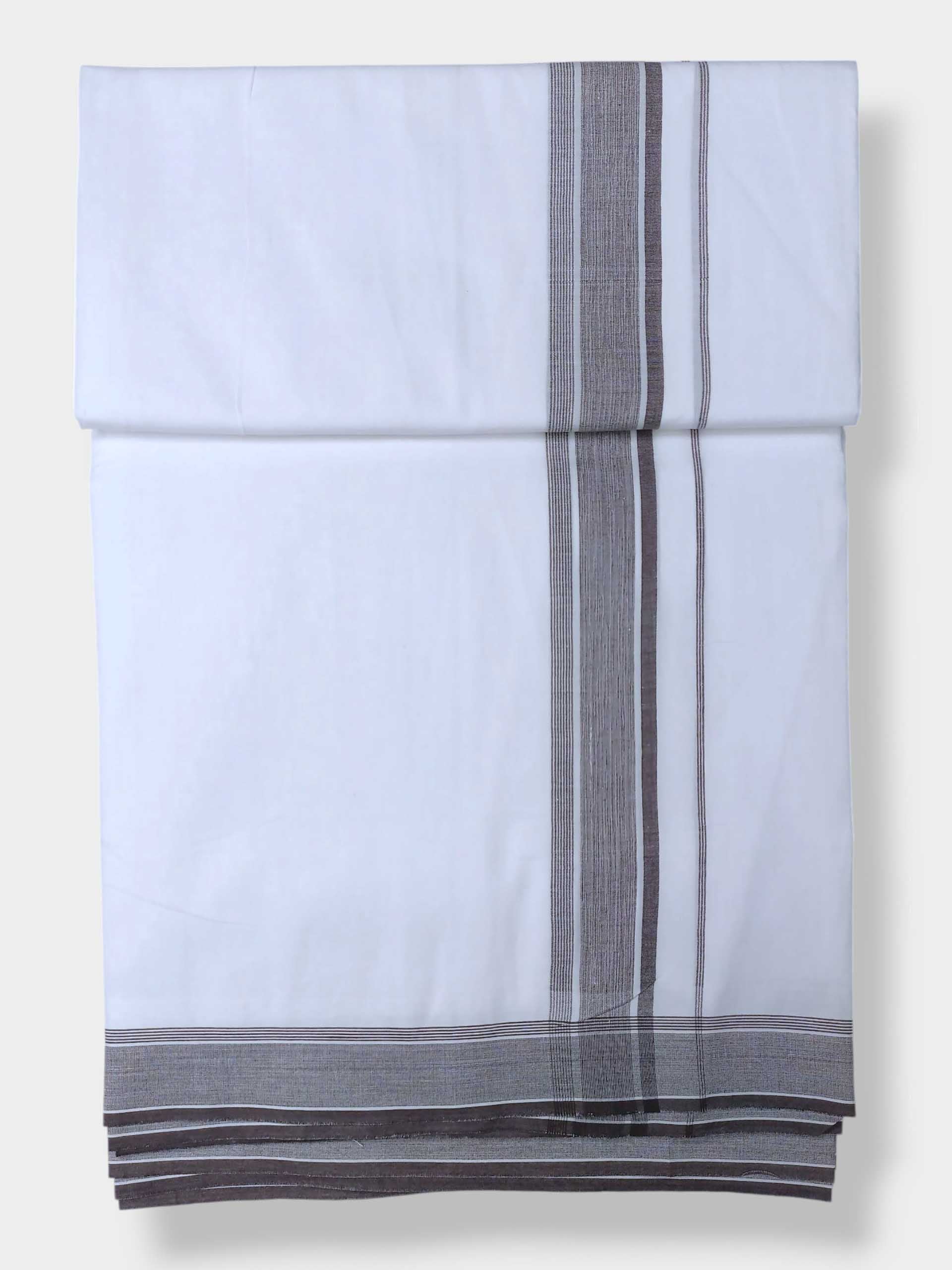 Pure White Cotton Men's Double Dhoti